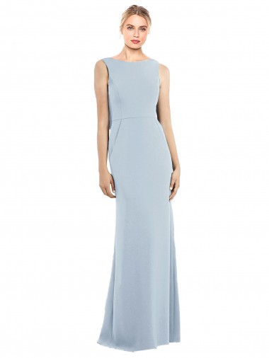 Buy Draped Backless Crepe Bridesmaid Dress / Prom Dress with Pockets UK