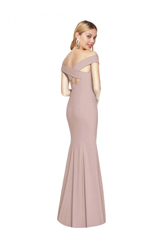 Buy Off the Shoulder Criss Cross Back Trumpet Bridesmaid Dress / Prom Dress UK