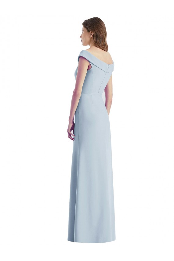 Buy Romantic Off the Shoulder Long Maxi Bridesmaid Dress with Side Slit UK