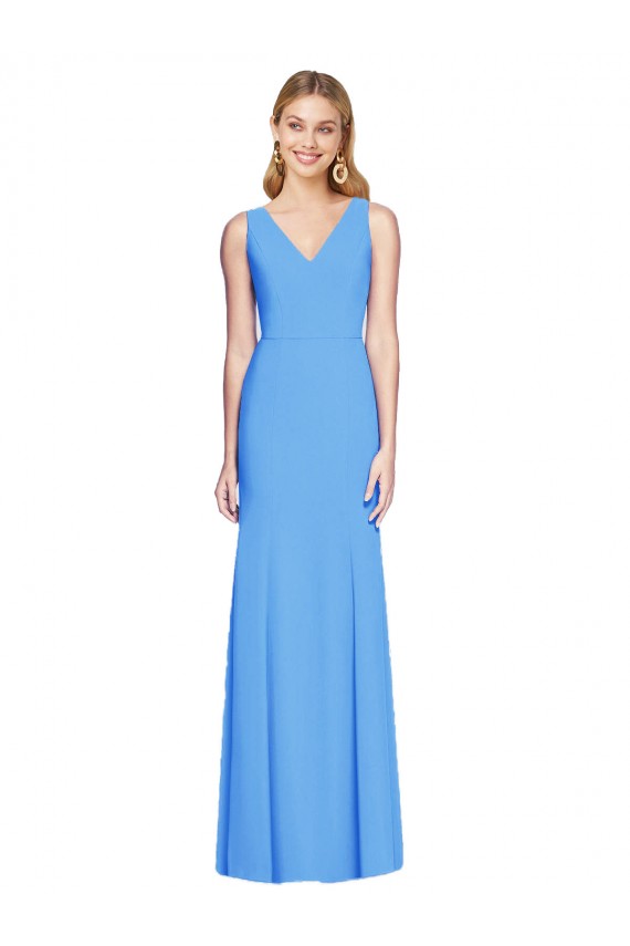 Buy Flattering Trumpet Long Sleeveless Bridesmaid Dress / Prom Dress with Open Back UK