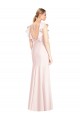 Buy Ruffle Cap Sleeves Open Back Trumpet Bridesmaid Dress / Prom Dress UK