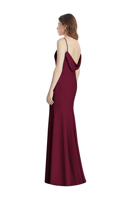 Buy Open Cowl Back Bateau Neck Trumpet Bridesmaid Dress UK