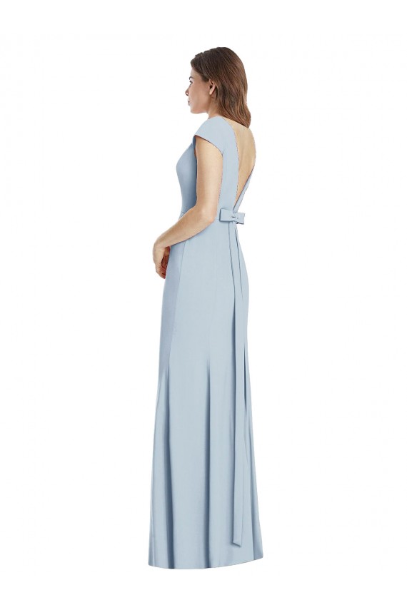 Buy Bateau Neck Cap Sleeves Open Back Trumpet Bridesmaid Dress / Prom Dress UK