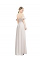 Buy Double Ruffle Flounce Sleeves Formal Crepe Bridesmaid Dress / Prom Dress with Slit UK