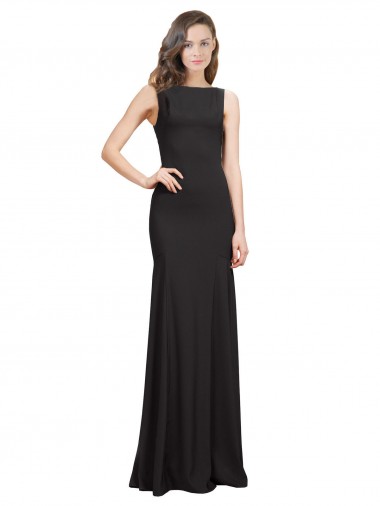 Buy Sleeveless Bateau Neckline Crepe Bridesmaid Dress / Prom Dress with Twist Back UK