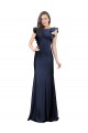 Buy Sleeveless Crepe Bridesmaid Dress / Prom Dress with Cascading Ruffle and Keyhole Back UK