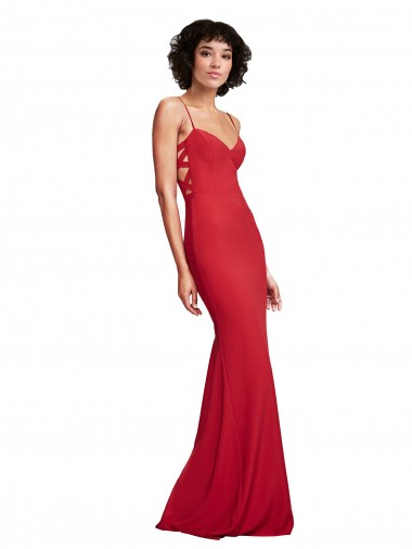 Buy Spaghetti Strap Slip Neckline Formal Crepe Bridesmaid Dress / Prom Dress UK