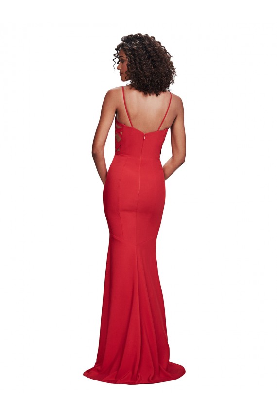 Buy Spaghetti Strap Slip Neckline Formal Crepe Bridesmaid Dress / Prom Dress UK