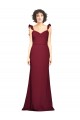Buy Crepe Slip Bridesmaid Dress / Prom Dress with Ruffled Straps UK