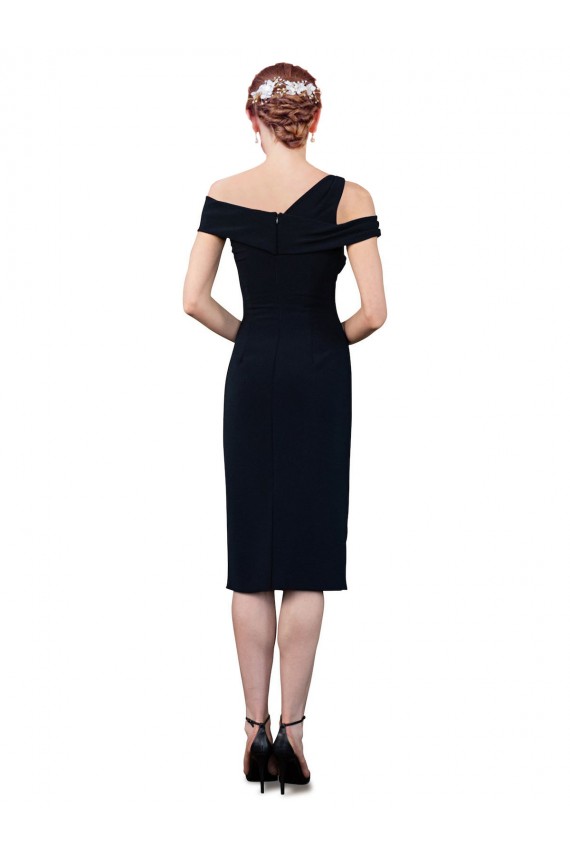 Buy Draped Cross Shoulder Stretch Formal Crepe Cocktail Dress / Homecoming Dress UK
