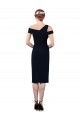 Buy Draped Cross Shoulder Stretch Formal Crepe Cocktail Dress / Homecoming Dress UK