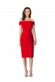 Buy Off the Shoulder Square Neck Cocktail Length Bridesmaid Dress / Prom Homecoming Dress UK