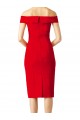 Buy Off the Shoulder Square Neck Cocktail Length Bridesmaid Dress / Prom Homecoming Dress UK