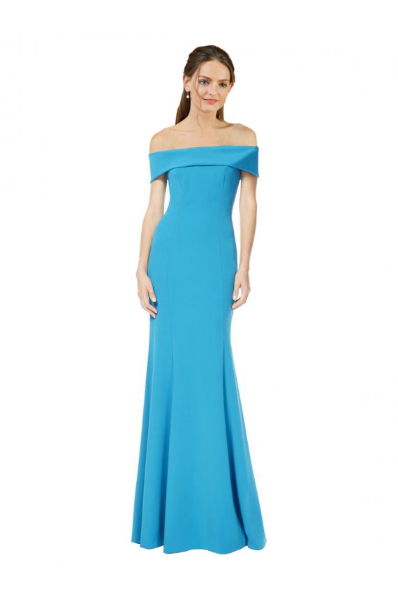 Buy Off the Shoulder Formal Crepe Bridesmaid Dress / Prom Dress with Fitted Silhouette UK