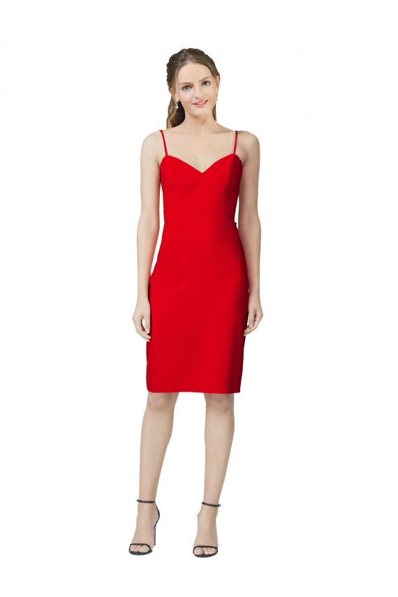 Buy Sleeveless Sheath Sweetheart Neckline Formal Crepe Bridesmaid Dress / Prom Homecoming Dress UK