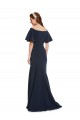 Buy Off the Shoulder Formal Crepe Bridesmaid Dress / Prom Dress with Short Ruffle Sleeves. UK