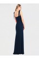 Buy Flat Tie Shoulder Crepe Trumpet Bridesmaid Dress / Prom Dress with Front Slit UK