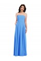 Buy Strapless Pleated Skirt Crepe Bridesmaid Dress / Prom Dress with Pockets UK