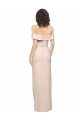 Buy Off the Shoulder Long Formal Crepe Bridesmaid Dress / Prom Dress with Waist Tie and Slit UK