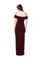 Buy Off the Shoulder Long Formal Crepe Bridesmaid Dress / Prom Dress with Waist Tie UK