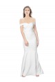 Buy Mermaid Off the Shoulder Long Formal Crepe Bridesmaid Dress / Prom Dress with Low Back UK