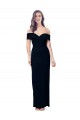 Buy Off the Shoulder Long Full Length Formal Crepe Bridesmaid Dress / Prom Dress with Side Split UK
