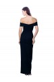 Buy Off the Shoulder Long Full Length Formal Crepe Bridesmaid Dress / Prom Dress with Side Split UK