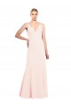 Buy Slim A-Line V-Neck Long Stretch Formal Crepe Bridesmaid Dress / Prom Dress with V-Back UK