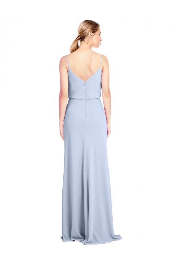 Buy Feminine Cowl Neck Slim Floor Length Stretch Formal Crepe Bridesmaid Dress / Prom Dress UK