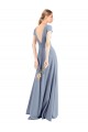 Buy Plunging V-Neck Cap Sleeves Stretch Crepe Bridesmaid Dress / Prom Dress with Front Slit UK