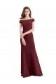 Buy Off the Shoulder Fit and Flare Stretch Crepe Bridesmaid Dress / Prom Dress UK