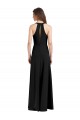 Buy Sleek Halter V-Neck Long A-Line Stretch Formal Crepe Bridesmaid Dress / Prom Dress with Front Slit UK