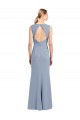 Buy Boat Neckline and Sleek Fit and Flare Crepe Bridesmaid Dress with Keyhole Back UK
