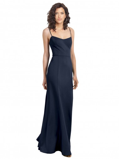 Buy Fit and Flare Scoop Neck Long Sleeveless Stretch Formal Crepe Bridesmaid Dress / Prom Dress UK