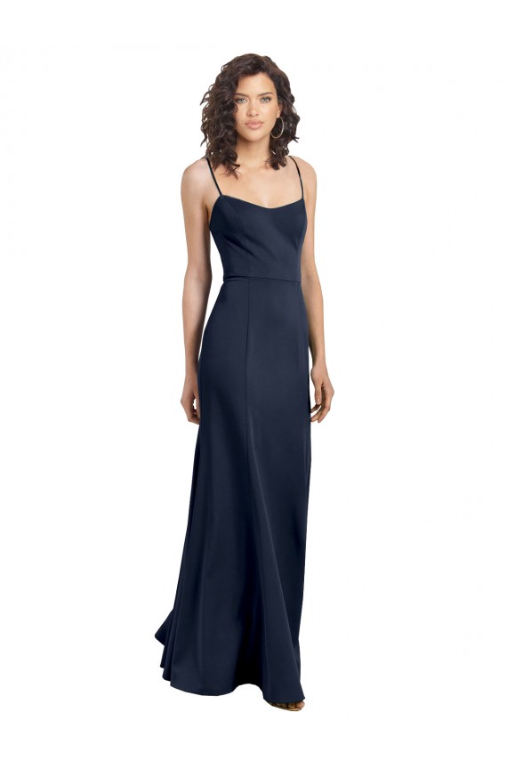 Buy Fit and Flare Scoop Neck Long Sleeveless Stretch Formal Crepe Bridesmaid Dress / Prom Dress UK