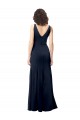 Buy Classic V-Neck Long Stretch Formal Crepe Bridesmaid Dress / Prom Dress with V-Back UK