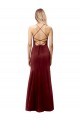 Buy Fit and Flare Halter Neckline Stretch Formal Crepe Bridesmaid Dress / Prom Dress with Strappy Back UK