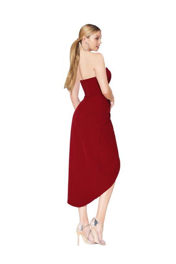 Buy Cocktail Length Sweetheart Mermaid Wrap Formal Crepe Bridesmaid Dress / Prom Dress UK