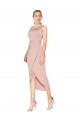 Buy Knee Length One Shoulder Formal Crepe Short Wrap Bridesmaid Dress / Prom Dress UK