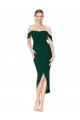 Buy Off the Shoulder Knee Length Formal Crepe Short Cocktail Wrap Bridesmaid Dress / Prom Dress UK