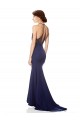Buy High Neck Fishtail Formal Crepe Bridesmaid Dress / Prom Dress with Open Back Detail UK