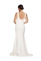 Buy Square Neck Long Sheath Sweep Train Crepe Bridesmaid Dress / Prom Dress  UK