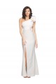 Buy One Shoulder Long Full Length Formal Crepe Bridesmaid Dress / Prom Dress with Ruffles and Side Split UK