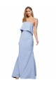 Buy Strapless Full Length Formal Crepe Bridesmaid Dress / Prom Dress with Bodice Overlay UK