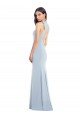 Buy Halter Bow Neck Open Back Soft Full Length Trumpet Bridesmaid Dress / Prom Dress UK