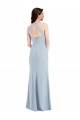 Buy Open Back Halter Maxi Formal Crepe Bridesmaid Dress / Prom Dress with Draped Bow UK