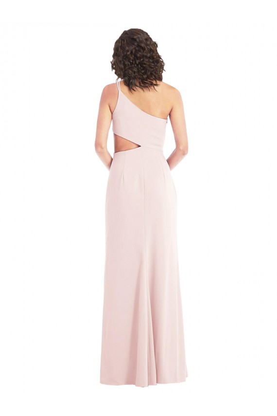Buy Flirty One Shoulder Midriff Cutout Maxi Formal Crepe Bridesmaid Dress / Prom Dress UK