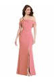 Buy One Shoulder Draped Cuff Maxi Bridesmaid Dress / Prom Dress with Front Slit UK