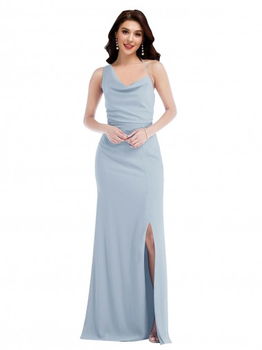 Buy One Shoulder Draped Cowl Neck Maxi Bridesmaid Dress / Prom Dress UK