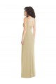 Buy Wide Strap Slash Cutout Empire Formal Crepe Bridesmaid Dress / Prom Dress with Front Slit UK